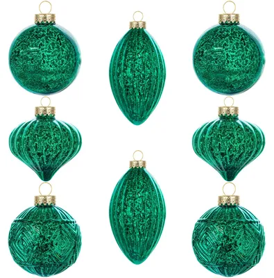 Weihnachtskugeln aus Glas, 8 cm, grün, 1 Stück