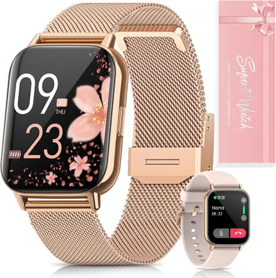 Produktbild von Damen Smartwatch mit Telefonfunktion 1,83 Zoll HD Touchscreen, Herzfrequenz, SpO2, Schlafmonitor, IP68, 113+ Sportmodi, Bluetooth für Android iOS