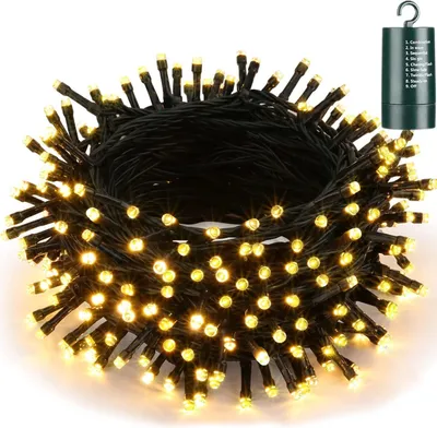 Lichterkette 200 LED, 66ft, warmweiß, batteriebetrieben, Timer