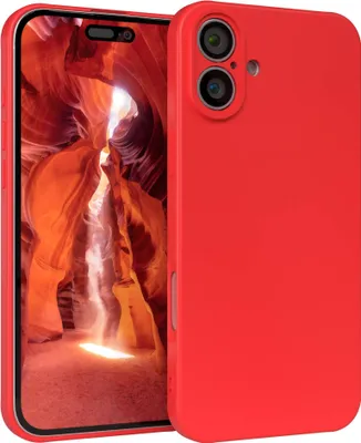 Produktbild von EAZY CASE - TPU Hülle für Apple iPhone 16 Plus, TPU Case stoßfeste Handyhülle, weiches Cover mit Kameraschutz, Silikonhülle in Rot