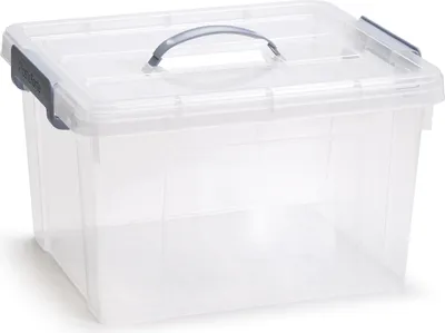 Produktbild von Aufbewahrungsbox Serie AZUL - mit Deckel - transparent - 24 Liter - 42 x 36 x 25 cm - Kunststoff