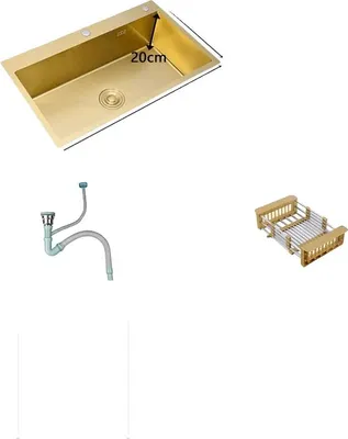 Obrázok produktu pre Zlatý kuchynský drez, s jednou miskou, obdĺžnikový, 53x43 A