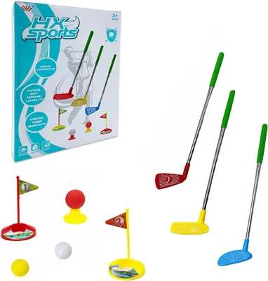 Produktbild von Minigolf Set 3-5 Jahre, für Kinder, 3 Schläger und Bälle, für Garten