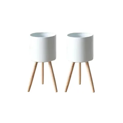 Produktbild von Übertöpfe Ø20 cm im 2er-Set mit Füßen in Weiß
