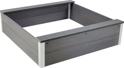 Produktbild von dobar WPC Sandkasten "Theo" , Silbergrau, 115x115x32 cm