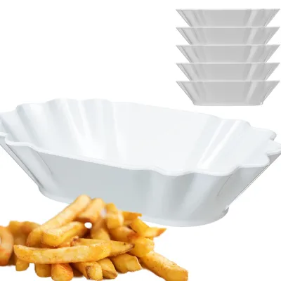 Snackschale oval aus Melamin, 6er Set, spülmaschinengeeignet