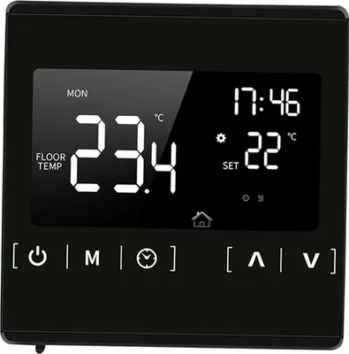 Produktbild von Smart Digital Raumthermostat LCD Touchscreen Thermostat Wandthermostat für 16A Elektroheizung Fußbodenheizung Programmierbarer,Schwarz