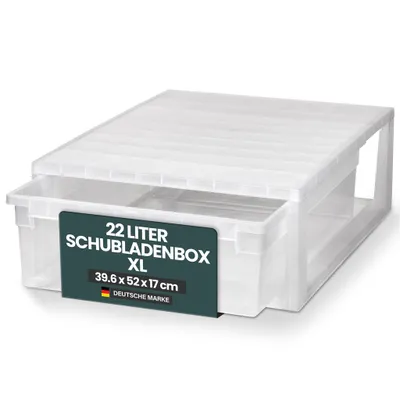 Produktbild von Schubladenbox 52 Größe XLmit Nutzvolumen von 22 Litern, Maße: 39,6x52x16,9 cm