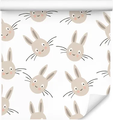 Produktbild von 10m VLIES TAPETE Rolle Kinderzimmer Tiere Frühliche Hasen Fauna Natur XXL