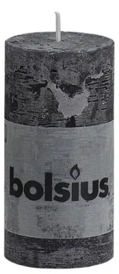 Obrázok produktu pre Bolsius Rustikálna antracitová sivá sviečka 130x68 Adventné Vianoce