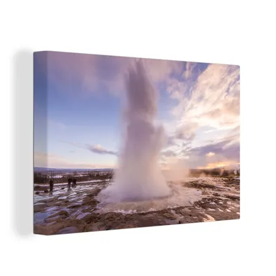 Zdjęcie produktu dla OneMillionCanvasses® - Obraz na płótnie - 150x100 cm, Erupcja gejzeru Strokkur, grafika ścienna dekoracja ścienna