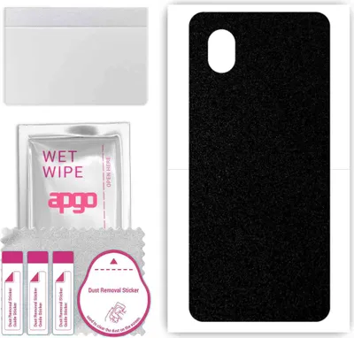 Produktbild von apgo Rückseite Schutzfolie, Skin, kompatibel mit Alcatel 1 (2022), Hinten Displayschutzfolie aus Vinylfolie, kratzfest, einfache Montage - Mattschwarz