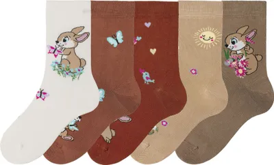 Produktbild von H.I.S. Basicsocken 5 -teilig 1x ecru, 1x rostorange, 1x rostbraun, 1x dunkelbeige, 1x hellbraun Größe 39/42