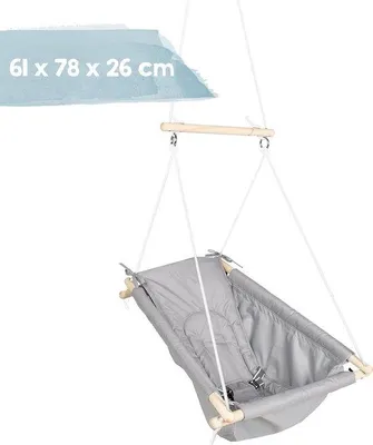 Produktbild von Hängestuhl, Kinderschaukel, Taupe-Farbe, graue Hängeschaukel, verstellbar von Babyschaukel zu Kinderschaukel, geeignet für Kinder bis ca. 6 Jahre oder 30 kg