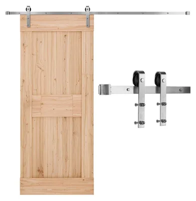 Image de Système de porte coulissante VEVOR 2,44 m, capacité de charge 150 kg, adapté à une largeur de 107 à 122 cm et une épaisseur de 34,92 à 44,45 mm, rails pour charges lourdes et roulettes de type J