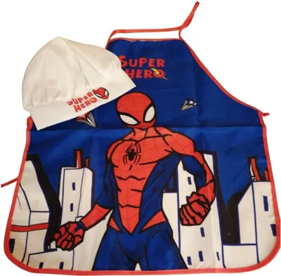 Produktbild von Kochschürze für Kinder mit Kochmütze | Spiderman "Super Hero"
