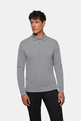 Produktbild von HAKRO MIKRALINAR® Longsleeve-Polo 815 titan, M