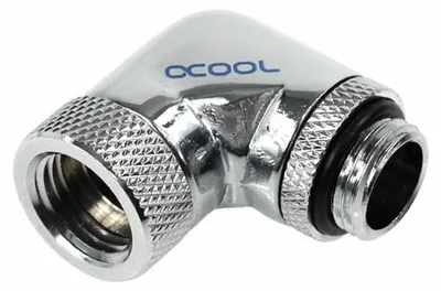 Image de Alphacool 17056, Raccord, laiton, chrome, 1/4", 90°, 30 mm