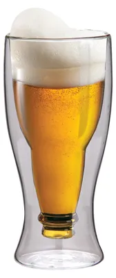 Image de verre à bière double paroi 18 cm transparent