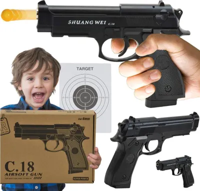 Zdjęcie produktu dla Lolex | Pistolet na zabawki - 800 plastikowych kulek - metalowy korpus - 14 X 20 X 3,5 cm