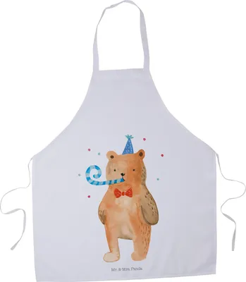 Produktbild von Mr. & Mrs. Panda Küchenschürze Bär Geburtstag - Weiß - Geschenk, Schürze, Teddy, Grillschürze, Kochschürze, Küchenzubehör, Alles Gute, Servierschürze, Glückwunsch