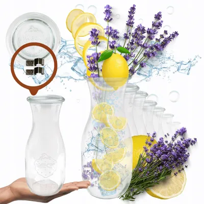 Produktbild von Weck Glas 1062ml mit Deckel, Gummi und Klammern Set