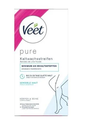 Obrázok produktu pre Veet 3174444, Depilačný pásik, Tvár, Citlivá pokožka, Ženy, Modrá, Ružová, Biela, 20 kusov