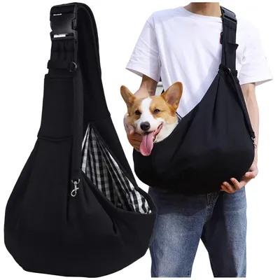 Immagine prodotto di Borsa per cani - Borsa da trasporto - Fino a 8 kg - Nero - Borsa a tracolla per gatti