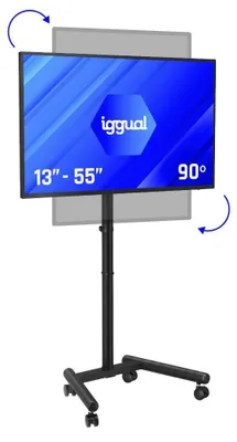 Produktbild von iggual SRTV55, 139,7 cm (55"), 75 x 75 mm, 200 x 200 mm, -30 - 0°, -90 - 90°, Schwarz