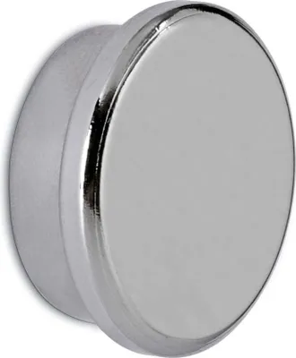 Produktbild von MAUL Magnet rund 1 Stück 13 kg Stahl Metall Neodym Ø 2.5 x 0.9 cm silber