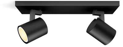 Produktbild von Philips Hue White ambience Runner Doppelspot, Bluetooth/Zigbee, Schwarz, LED, Metall, GU10, 2200 K