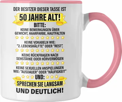 Produktbild von Trendation - 50. Geburtstag Männer Tasse Geschenk Geschenkidee 50er Geburtstag Spruch Perfektion Vater Papa Lustiger Spruch Witzig (Rosa)