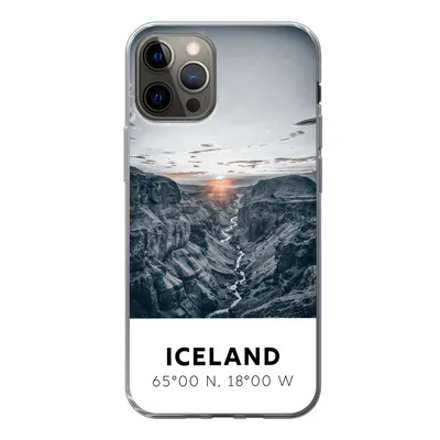 Produktbild von MuchoWow® Handyhülle Schutzhülle Hülle für iPhone 13 Pro Island - Sonne - Berge Silikon Softcase Handy Hülle - Handy-Tasche