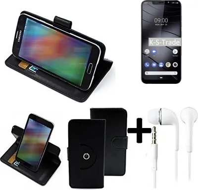 Produktbild von K-S-Trade Handy Hülle Schutz Hülle + Kopfhörer kompatibel mit Gigaset GS195 Handyhülle Flipcase Smartphone Cover Handy Schutz Tasche Walletcase