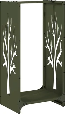 Produktbild von Brennholzregal Olivgrün 40x30x80 cm Kaltgewalzter Stahl