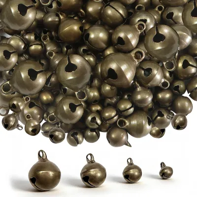 Bronze-Glöckchen 200 Stück, 6–12 mm, Vintage, Bastelbedarf