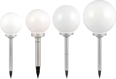Produktbild von 4er Set LED Solar Kugelleuchten in verschiedenen Größen