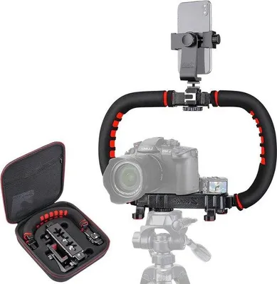 Obrázek produktu pro Ruční stabilizátor kamery s pouzdrem – pro videokamery, akční kamery, zrcadlovky, smartphony a tablety