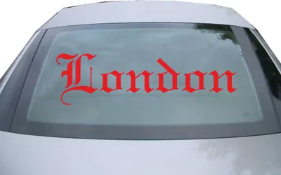 Produktbild von Indigos UG - Aufkleber Heckscheibe & Motorklappe DE6643 - rot - 600x171 mm - London - Auto Scheiben Fenster Heckklappe Tuning Racing JDM - Die cut
