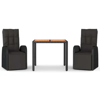 Zdjęcie produktu dla VidaXL 3157606, Czarny, Drewno akacjowe, Żywica, Stal, 900 mm, 900 mm, 750 mm