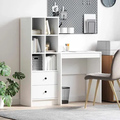 Image de Maison Exclusive - Bureau avec tiroir 2 pcs Blanc