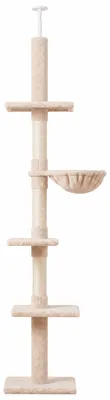 Produktbild von PawHut Kratzbaum Deckenhoch höhenverstellbar mit Sisalsäulen Katzenbaum Beige