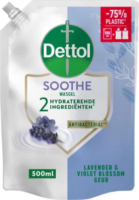 Image de Recharge de savon pour les mains Dettol - Soothe - Lavande & Fleur de violette - 500 ml - 1 pièce
