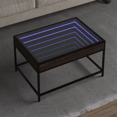 Produktbild von Design Couchtisch mit Infinity-LED Braun Eichen-Optik 70x50x41 cm, Couchtische 2024 Neu