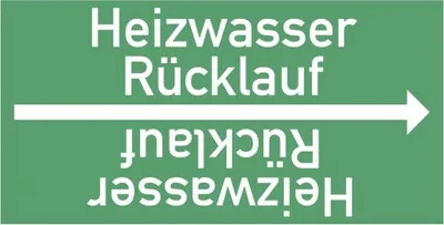 Produktbild von Dreifke® Rohrleitungsband Heizwasser Rücklauf, DIN 2403, ab Ø 15mm, grün/weiß...