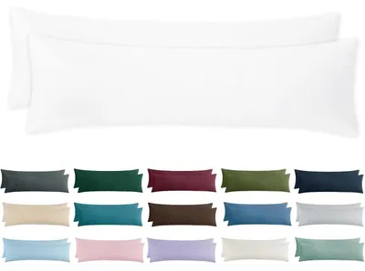 Productafbeelding van Kussensloop, 40x145 cm, set van 2, wit, microvezel, met rits, gecertificeerd