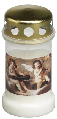 Produktbild von Grablicht mit Deckel Nr 3 - weiß - Motiv 4