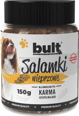 Obrázek produktu pro BULT – Krmivo pro psy z vepřového masa – Psí pamlsek saláma 150 g – Psí pamlsky – Pamlsek z vepřového masa – Mokré krmivo pro psy
