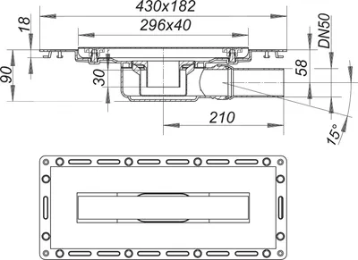 Produktbild von Dallmer Duschrinne TistoLine Plan Abdeck. Standard 300,DN50