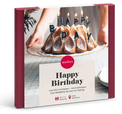 Produktbild von mydays Geschenkbox Zum Geburtstag; Erlebnis verschenken oder selbst erleben; Gutschein für 2 Person(en)